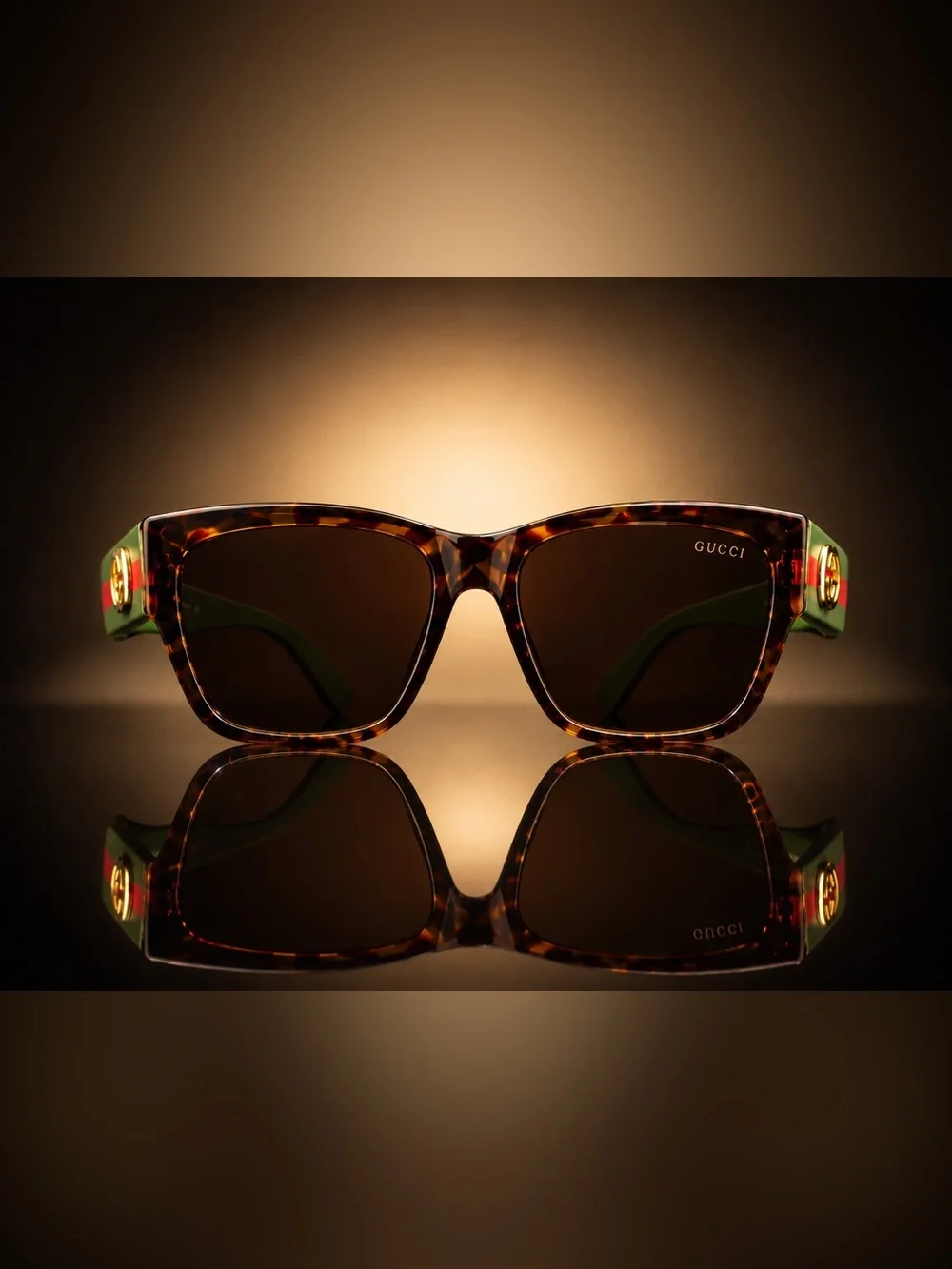 Tortoiseshell Sunglasses with Gold GG Accents